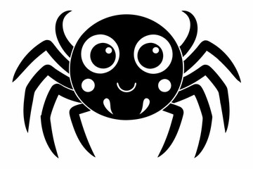 cute spider line art silhouette vector illustration