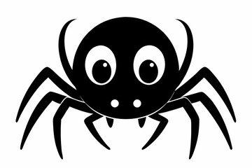 cute spider line art silhouette vector illustration