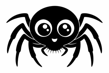 cute spider line art silhouette vector illustration