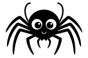 cute spider line art silhouette vector illustration