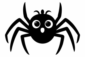 cute spider line art silhouette vector illustration