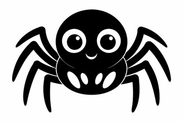 cute spider line art silhouette vector illustration