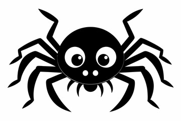 cute spider line art silhouette vector illustration