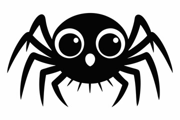 cute spider line art silhouette vector illustration