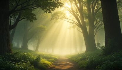 sunrise in the forest