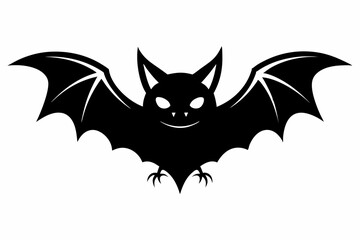 Halloween bat line art silhouette vector illustration