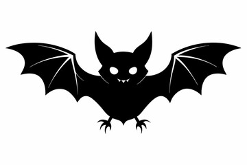 Halloween bat line art silhouette vector illustration