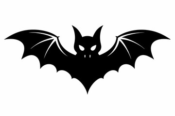 Halloween bat line art silhouette vector illustration