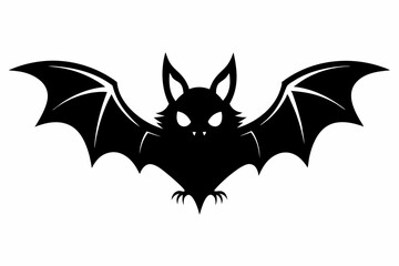 Halloween bat line art silhouette vector illustration