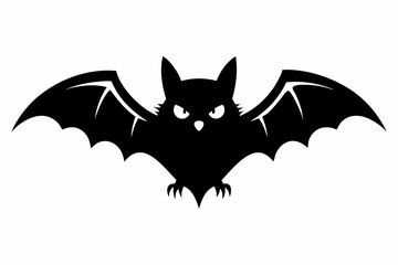 Halloween bat line art silhouette vector illustration