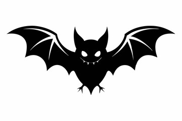 Halloween bat line art silhouette vector illustration