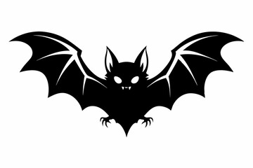 Halloween bat line art silhouette vector illustration