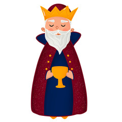 Three Kings Melchior King Illustration