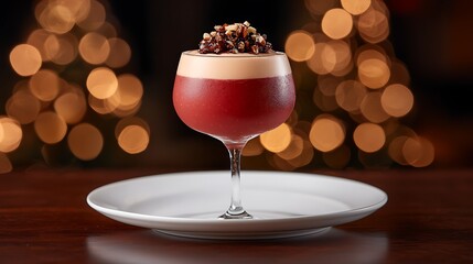 Delicious mocha mousse and berry smoothie creation kitchen healthy drinks cozy atmosphere aesthetic view super foods