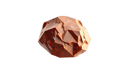 Ilmenite, transparent background, isolated image, low-poly, with white tones