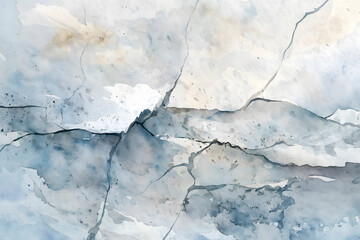 Abstract cracked texture with watercolor effect in blue and beige tones, perfect for creative backgrounds, artistic projects, or environmental themes reflecting fragility and natural decay