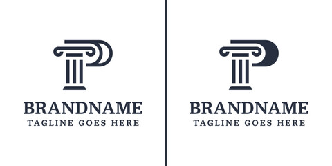 Letter P Pillar Law Logo, symbolizing strength, stability, and justice