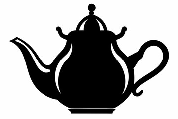 teapot line art silhouette vector illustration