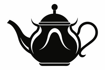 teapot line art silhouette vector illustration