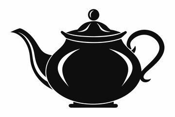 teapot line art silhouette vector illustration