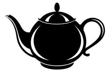 teapot line art silhouette vector illustration