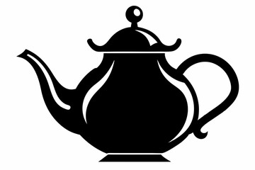 teapot line art silhouette vector illustration