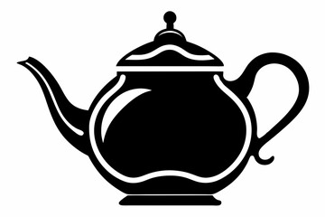 teapot line art silhouette vector illustration