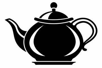 teapot line art silhouette vector illustration