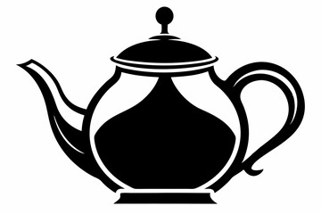 teapot line art silhouette vector illustration