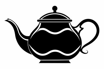 teapot line art silhouette vector illustration