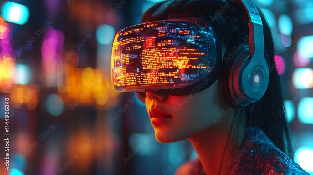Poster exploring ai technology for personalized video game creation in a vibrant digital environment