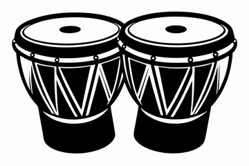  bongo drums line art silhouette vector illustration