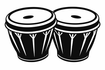  bongo drums line art silhouette vector illustration
