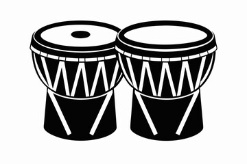  bongo drums line art silhouette vector illustration