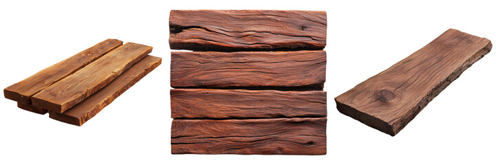 Rosewood wooden planks concept. Natural finish rosewood planks with rough edges, showcasing unique textures and colors. Perfect for rustic decor
