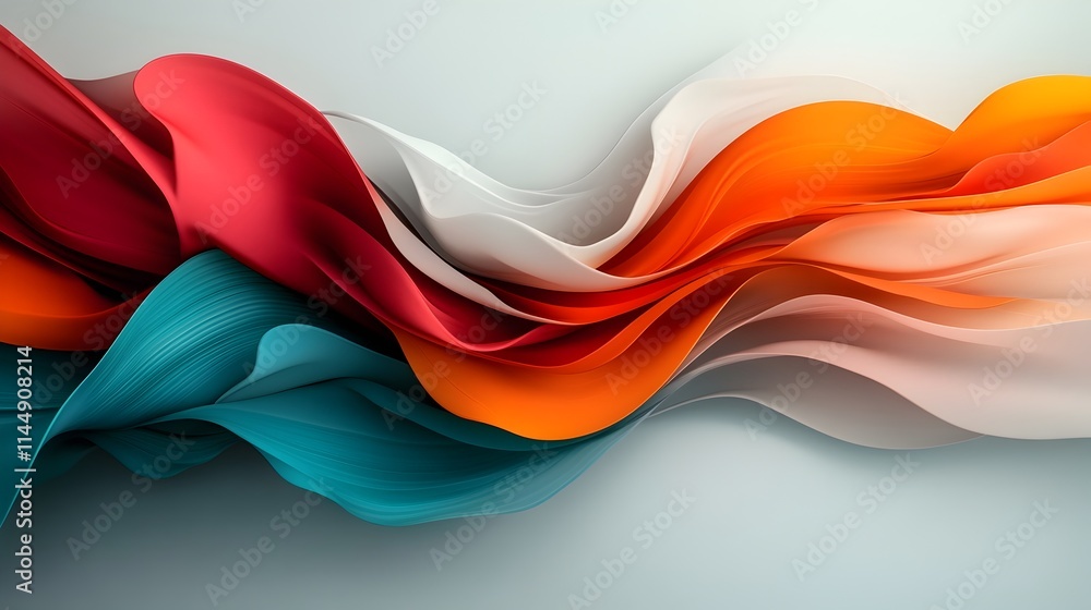 Poster mesmerizing vibrant pulsing abstract sound waves depicting a rhythmic ethereal digital art symphony 