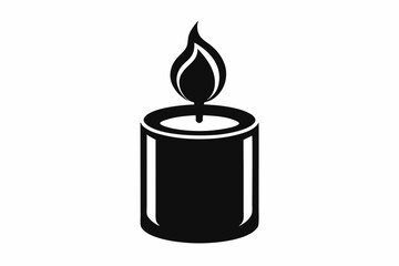 candle line art silhouette vector illustration