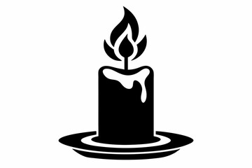 candle line art silhouette vector illustration