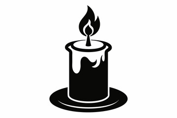 candle line art silhouette vector illustration