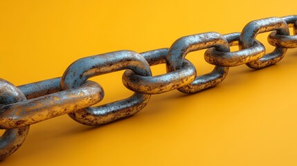 Fototapeta premium Rusty Metal Chain: A Detailed Industrial Design Illustration