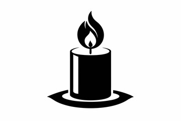 candle line art silhouette vector illustration