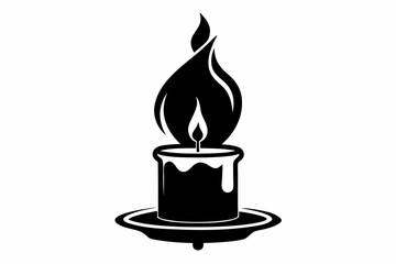 candle line art silhouette vector illustration