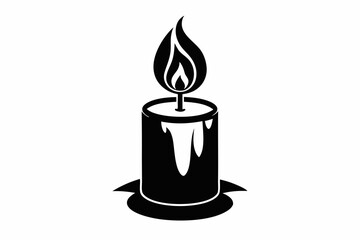 candle line art silhouette vector illustration