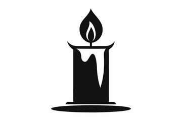 candle line art silhouette vector illustration