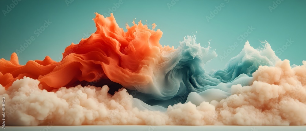 Aufkleber captivating propagating wave in aqueous medium abstract fluid dynamics and nature inspired visuals m