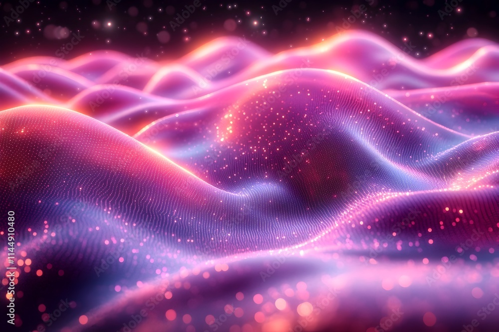 Poster captivating animated simulation of wave packet interference featuring mesmerizing patterns of constr