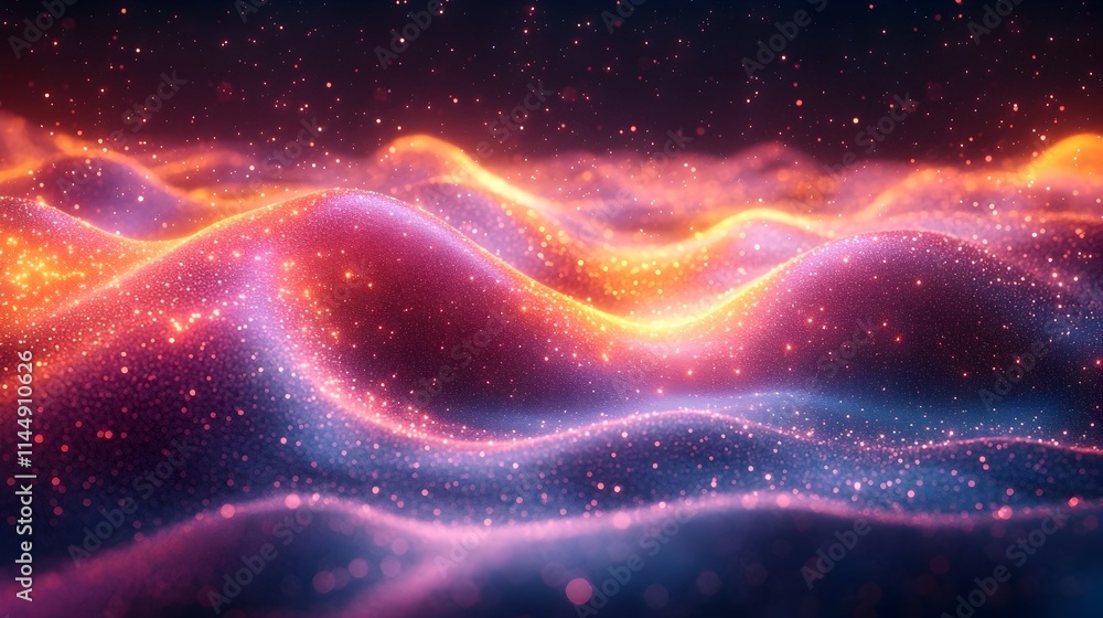 Poster captivating visualization of quantum wave packet dynamics in minimalist studio setting abstract math
