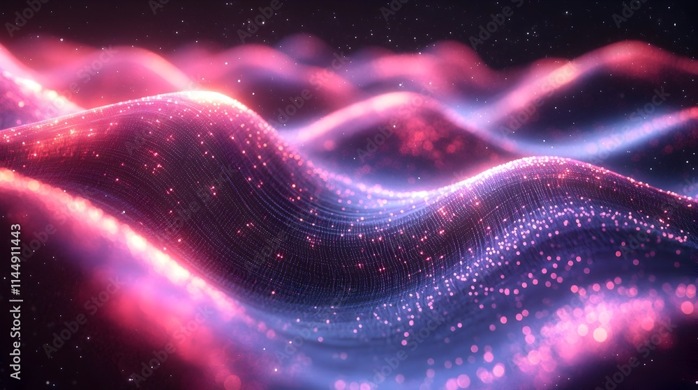 Poster mesmerizing animation showcasing a wave packet undergoing interference and producing hypnotic beats 