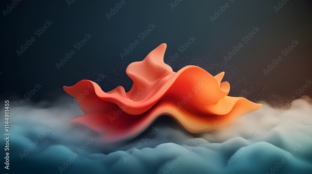 Poster mesmerizing 3d visualization of a wave packet interacting with a medium and producing resonance at c