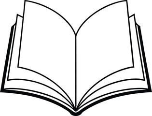 Minimalist Open Book Vector Illustration of Pages